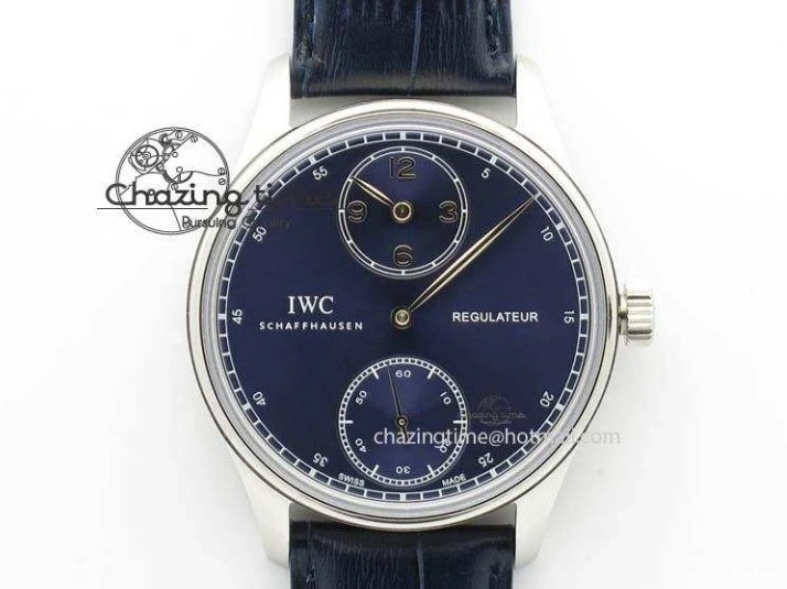 MIROTIME 1227 ZeroBulk Portuguese IW5444 SS Blue Dial On Blue Leather Strap A 7255